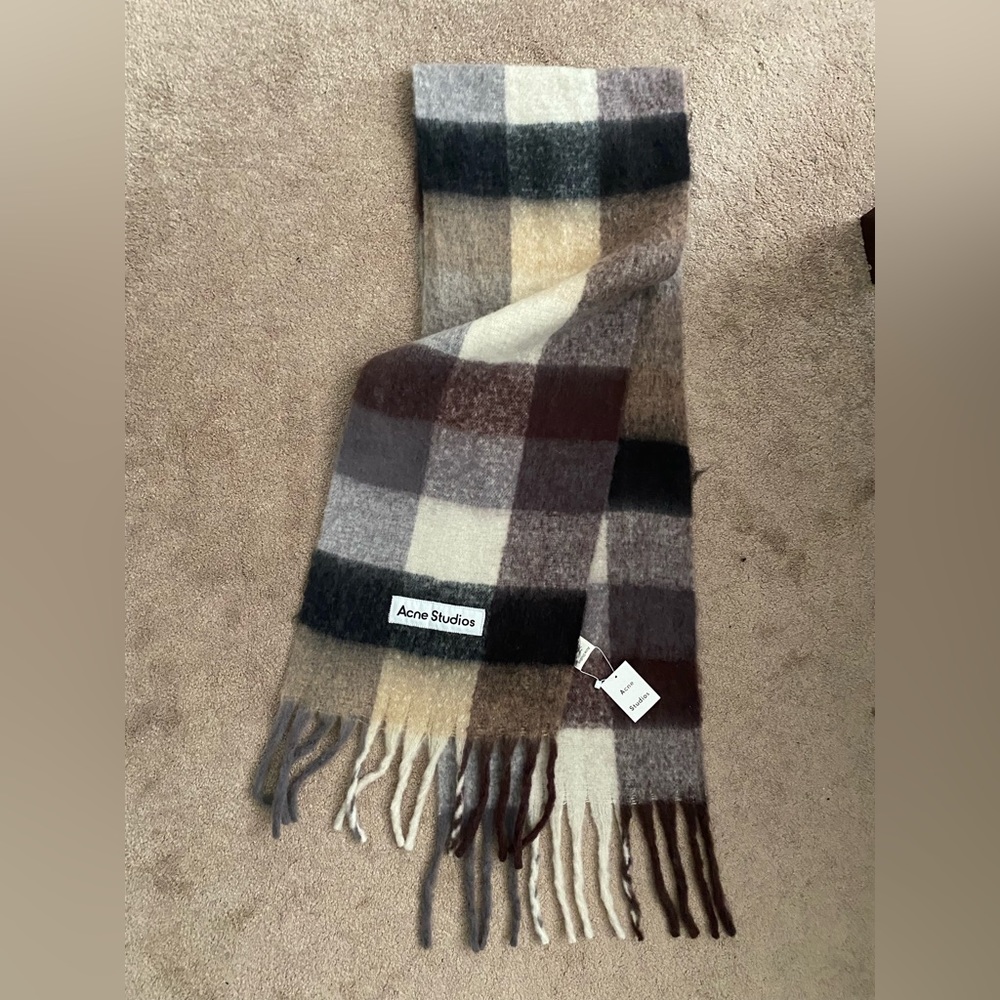 Acne studios scarf brown